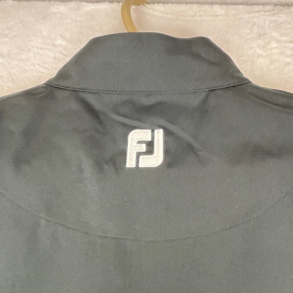 FootJoy FJ Golf Vest Mens Large Black 1/4 Zip Lightweight Logo Pockets - Picture 9 of 13